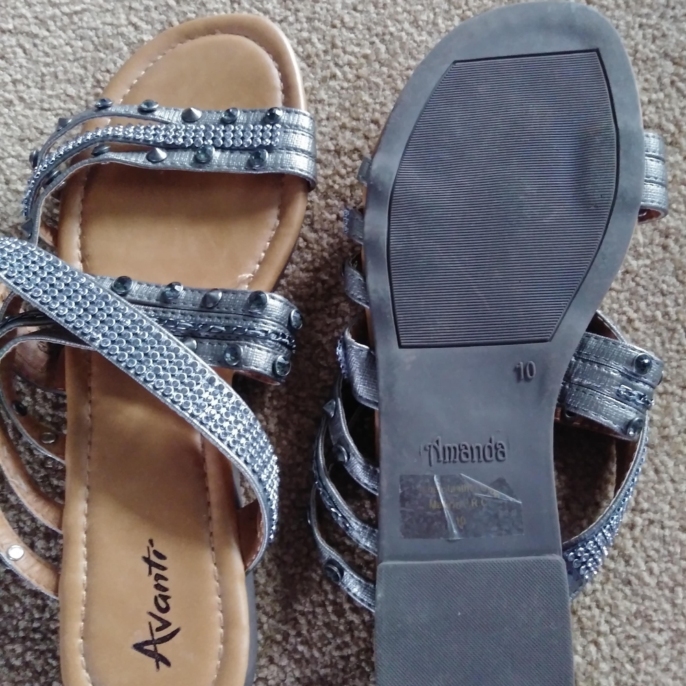 Avanti Silver Strappy Sandals